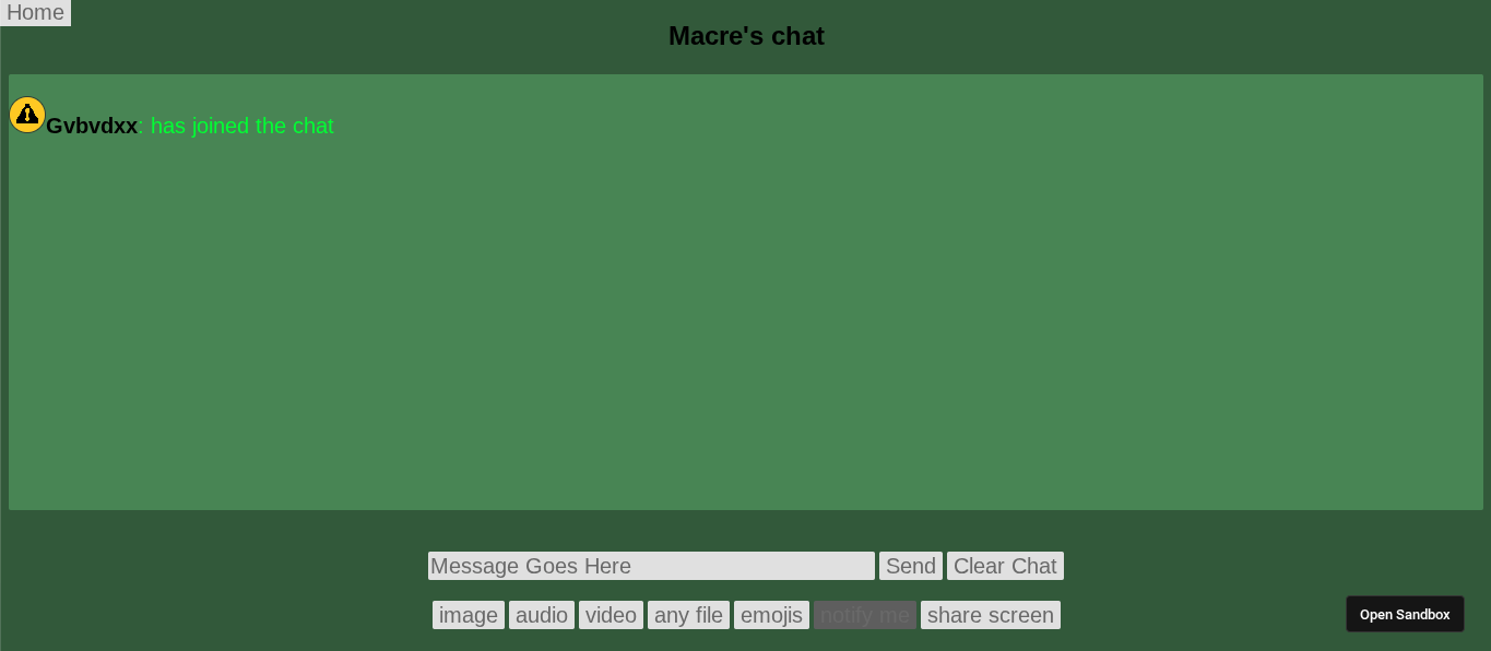 In-chat screen