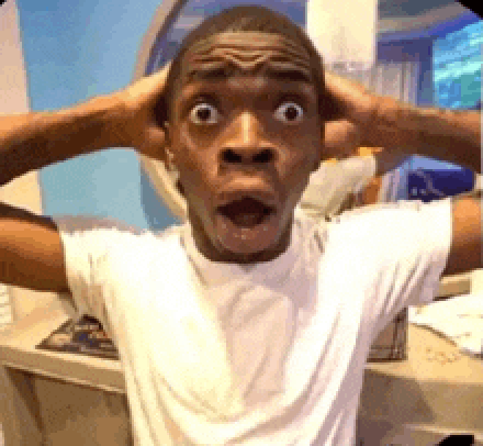 Suprised black man face
